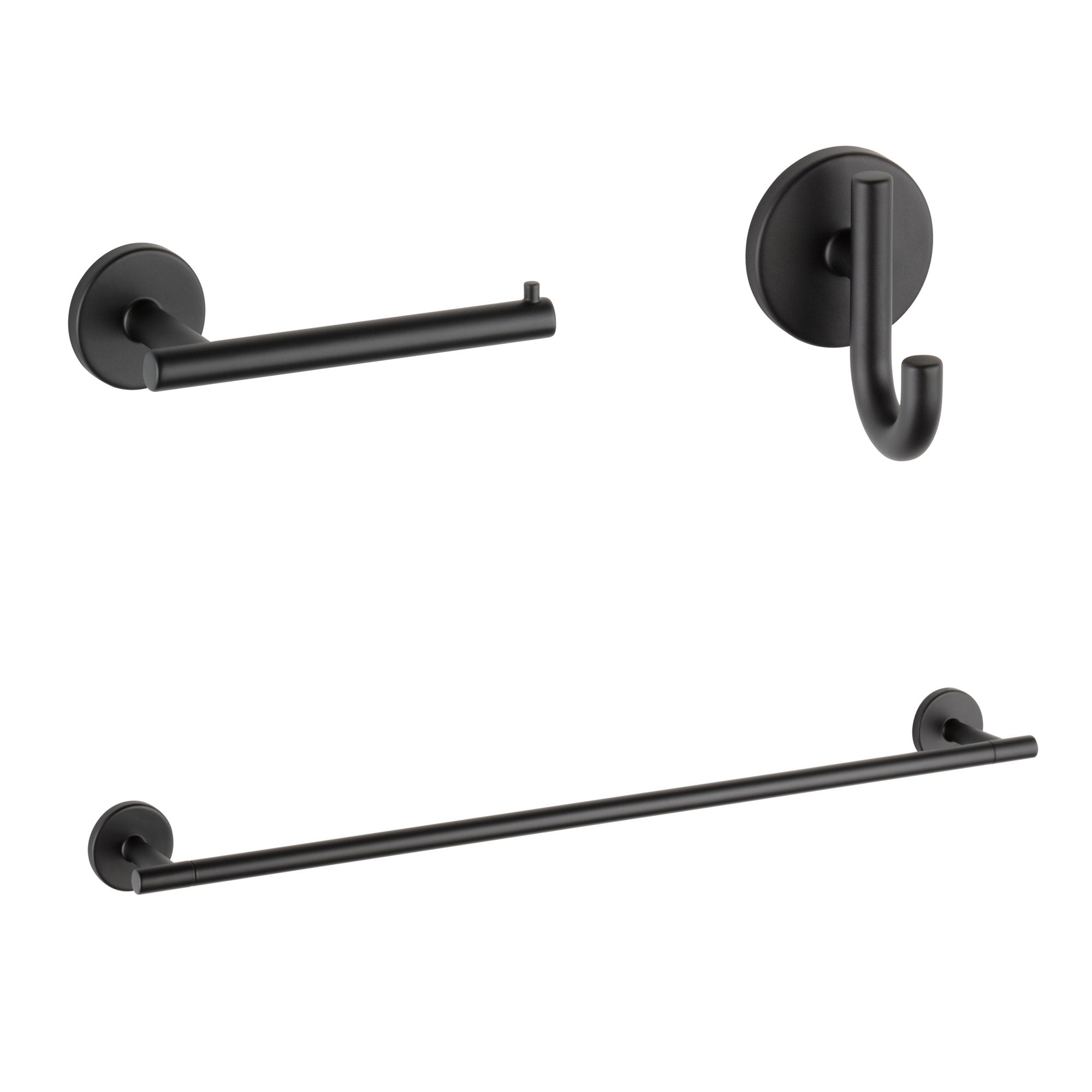 Delta Trinsic Matte Black BASICS Bathroom Accessory Set Includes: 24 