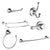 Delta Cassidy Chrome DELUXE Accessory Set Includes: 24" Towel Bar, Paper Holder, Towel Ring, Robe Hook, Tank Lever, & 24" Double Towel Bar D10018AP