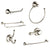 Delta Cassidy Polished Nickel DELUXE Accessory Set: 24" Towel Bar, Paper Holder, Towel Ring, Robe Hook, Tank Lever, & 24" Double Towel Bar D10024AP