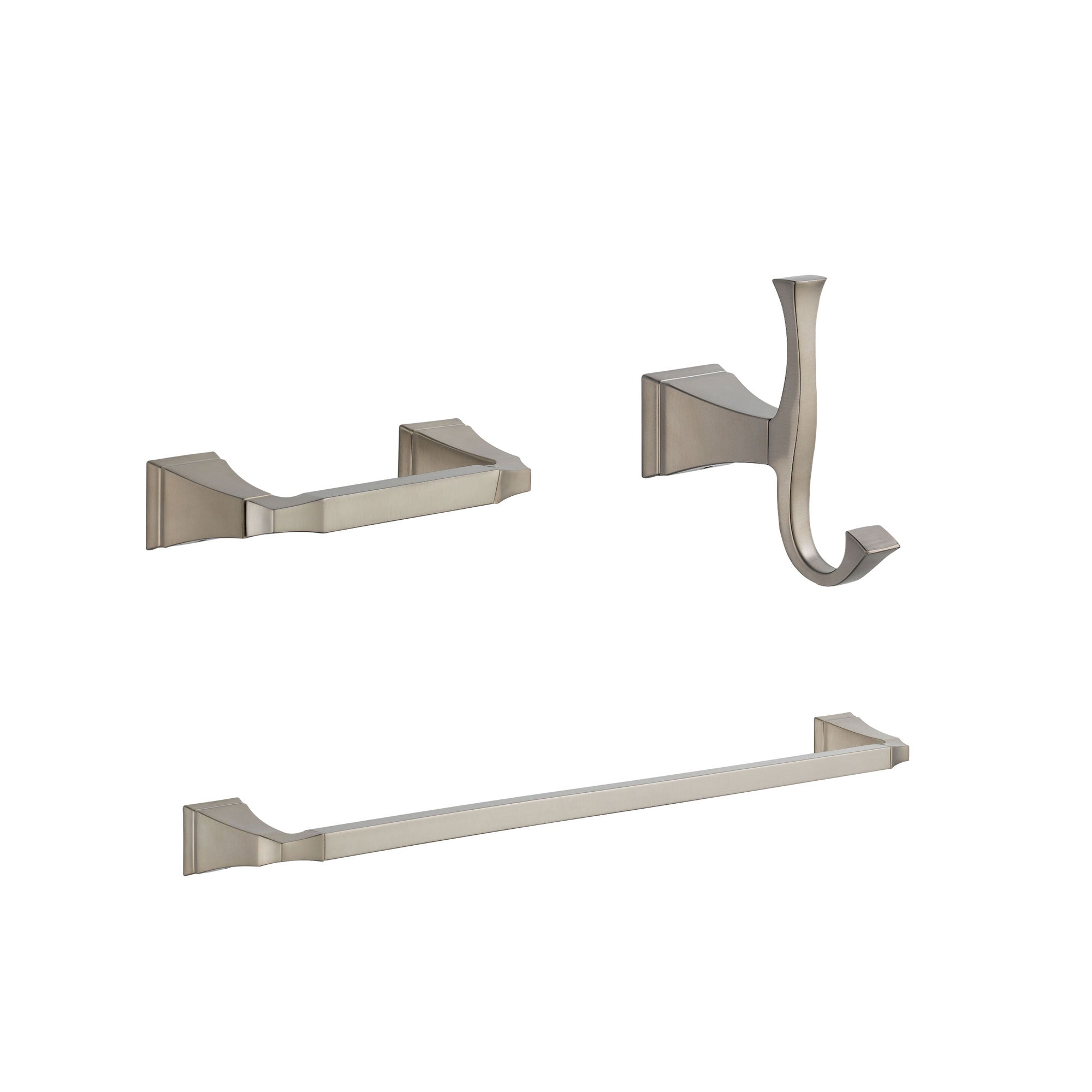 Delta Dryden Stainless Steel Finish BASICS Bathroom Accessory Set Includes: 24" Towel Bar, Toilet Paper Holder, and Robe Hook D10034AP