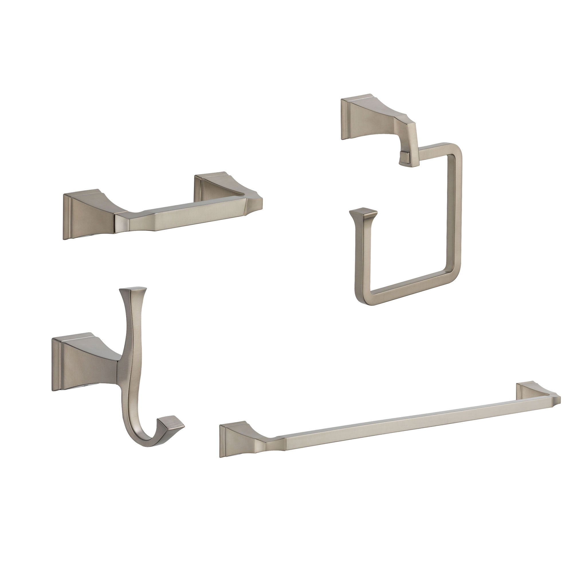 Delta Dryden Stainless Steel Finish STANDARD Bathroom Accessory Set Includes: 24" Towel Bar, Toilet Paper Holder, Robe Hook, and Towel Ring D10035AP