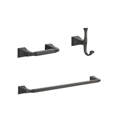Delta Dryden Venetian Bronze BASICS Bathroom Accessory Set Includes: 24" Towel Bar, Toilet Paper Holder, and Robe Hook D10043AP