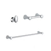 Delta Lahara Chrome BASICS Bathroom Accessory Set Includes: 24" Towel Bar, Toilet Paper Holder, and Robe Hook D10046AP