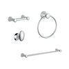 Delta Lahara Chrome DELUXE Bathroom Accessory Set Includes: 24" Towel Bar, Toilet Paper Holder, Robe Hook, and Towel Ring D10047AP