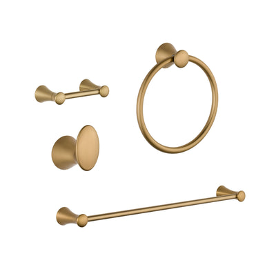 Delta Lahara Champagne Bronze DELUXE Bathroom Accessory Set Includes: 24" Towel Bar, Toilet Paper Holder, Robe Hook, and Towel Ring D10051AP