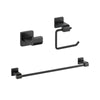 Delta Ara Matte Black BASICS Bathroom Accessory Set Includes: 24" Towel Bar, Toilet Paper Holder, and Robe Hook D10079AP