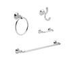 Delta Ashlyn Chrome STANDARD Bathroom Accessory Set Includes: 24" Towel Bar, Toilet Paper Holder, Robe Hook, and Towel Ring D10083AP
