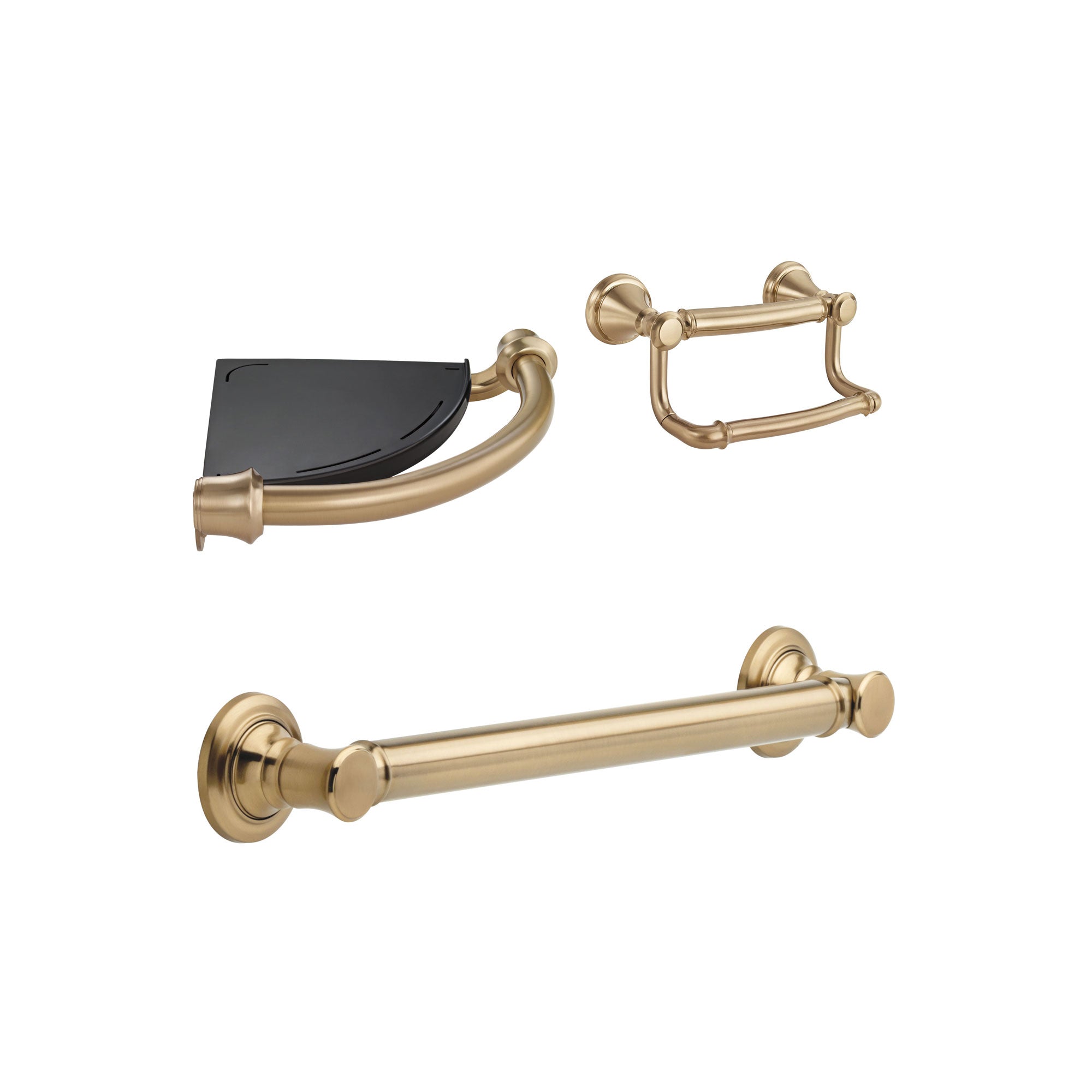 Delta Bath Safety Champagne Bronze BASICS Bath Accessory Set Includes: 
