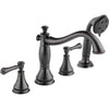 Delta Cassidy Venetian Bronze Roman Tub Filler Faucet with Hand Shower Spray INCLUDES Valve and Lever Handles D1056V