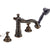 Delta Victorian Venetian Bronze Roman Tub Filler Faucet with Hand Shower Spray INCLUDES Valve and White Lever Handles D1075V