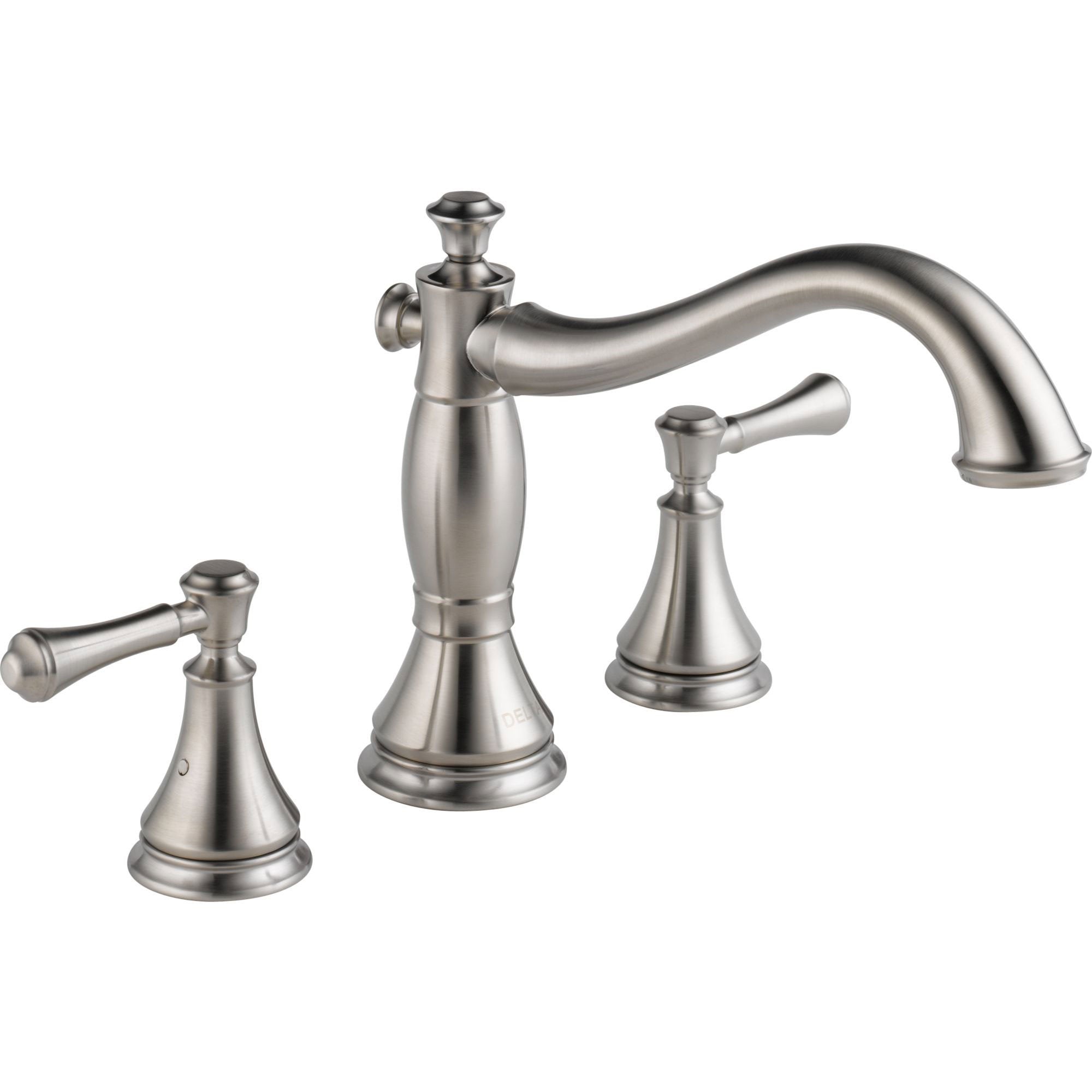 Delta Cassidy Stainless Steel Finish 3-Hole Roman Tub Filler Faucet INCLUDES Valve and Lever Handles D1082V