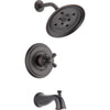 Delta Cassidy Venetian Bronze 14 Series Tub and Shower Combination Faucet INCLUDES Rough-in Valve with Stops and Single Cross Handle D1161V