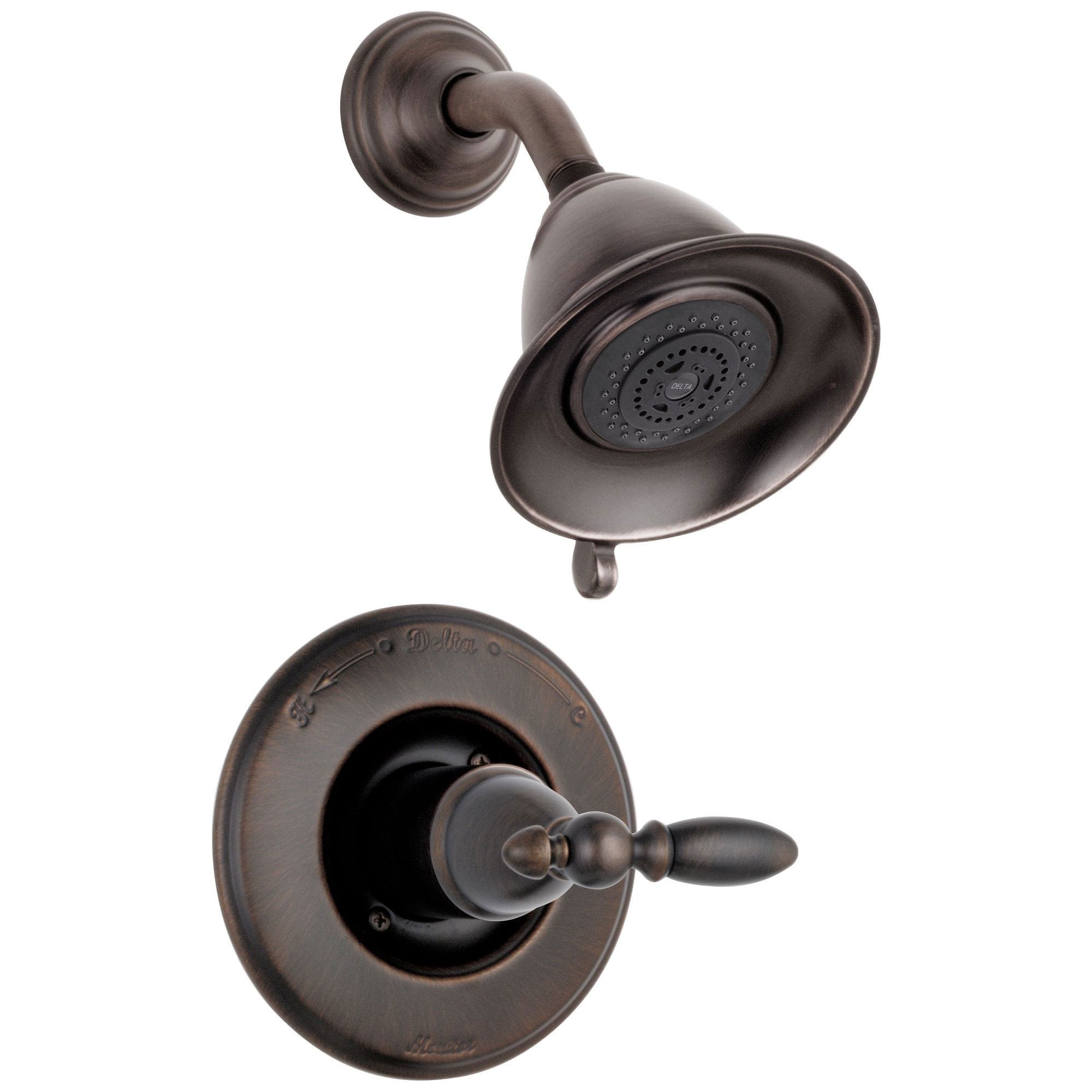 Delta Traditional Victorian Venetian Bronze Finish 14 Series Shower Only Faucet INCLUDES Rough-in Valve with Stops and Single Lever Handle D1199V