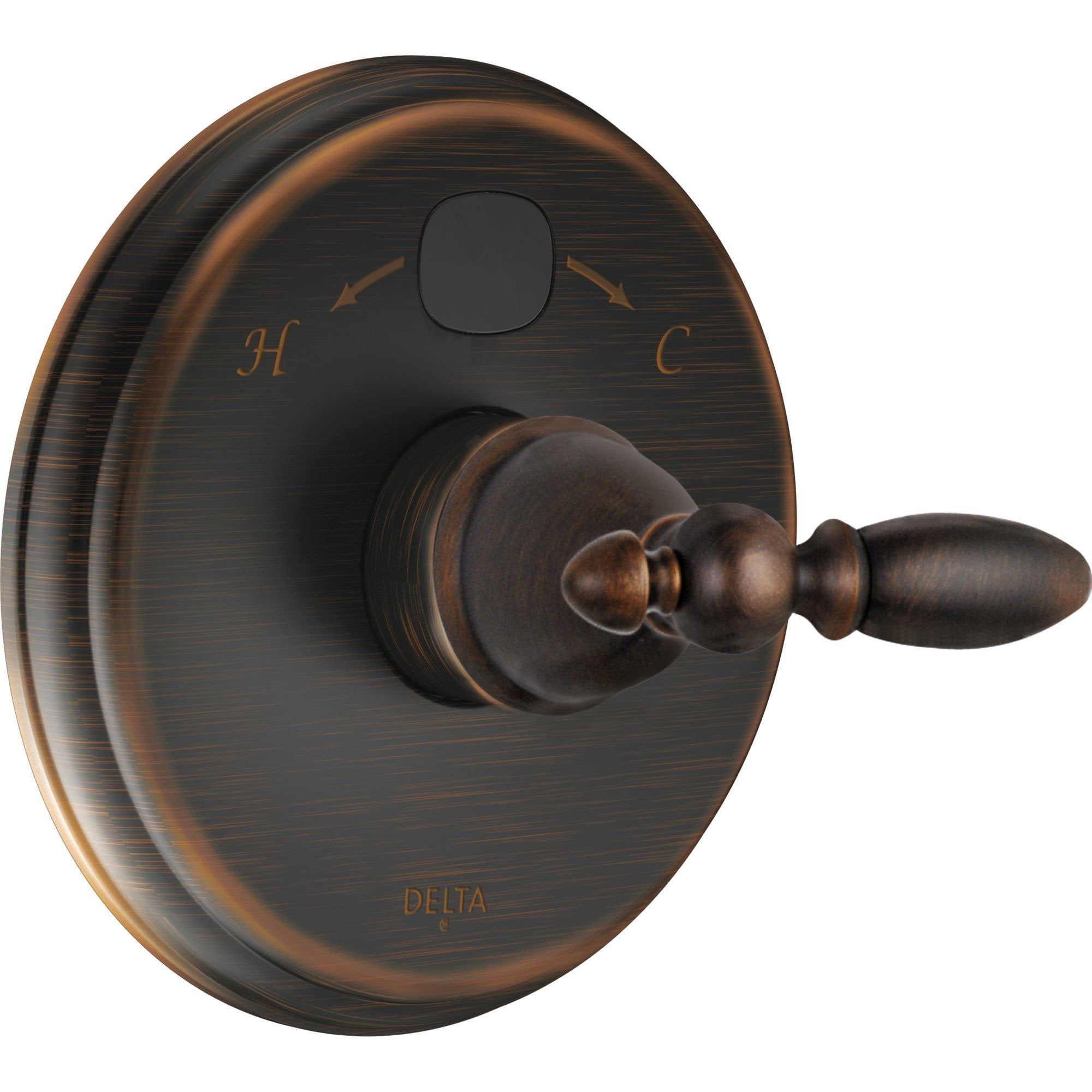 Delta Traditional 14 Series Temp2O Venetian Bronze Finish Pressure Balanced Shower Faucet Control with Digital Display INCLUDES Rough-in Valve and Single Lever Handle D1280V