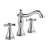 Delta Cassidy Chrome Finish Wide Spread Lavatory Bathroom Sink Faucet INCLUDES Two Cross Handles and Matching Metal Pop-Up Drain D1308V