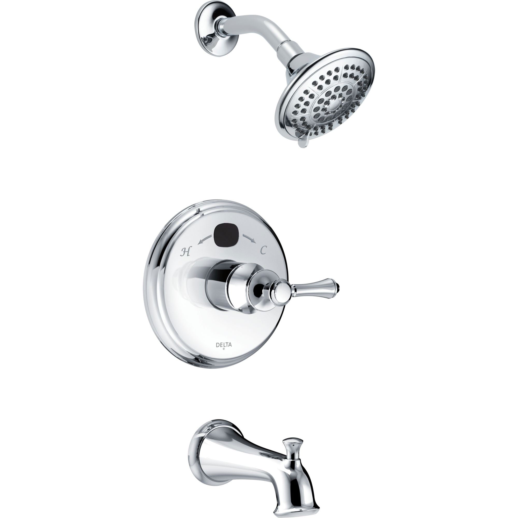 Delta Foundations B112900C Single Handle Shower Head – Chrome Finish, Wall Mounted