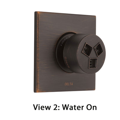 Delta Venetian Bronze Finish HydraChoice Soothing H2Okinetic Square Shower System Body Spray COMPLETE Includes Valve, Trim, and Spray D1360V