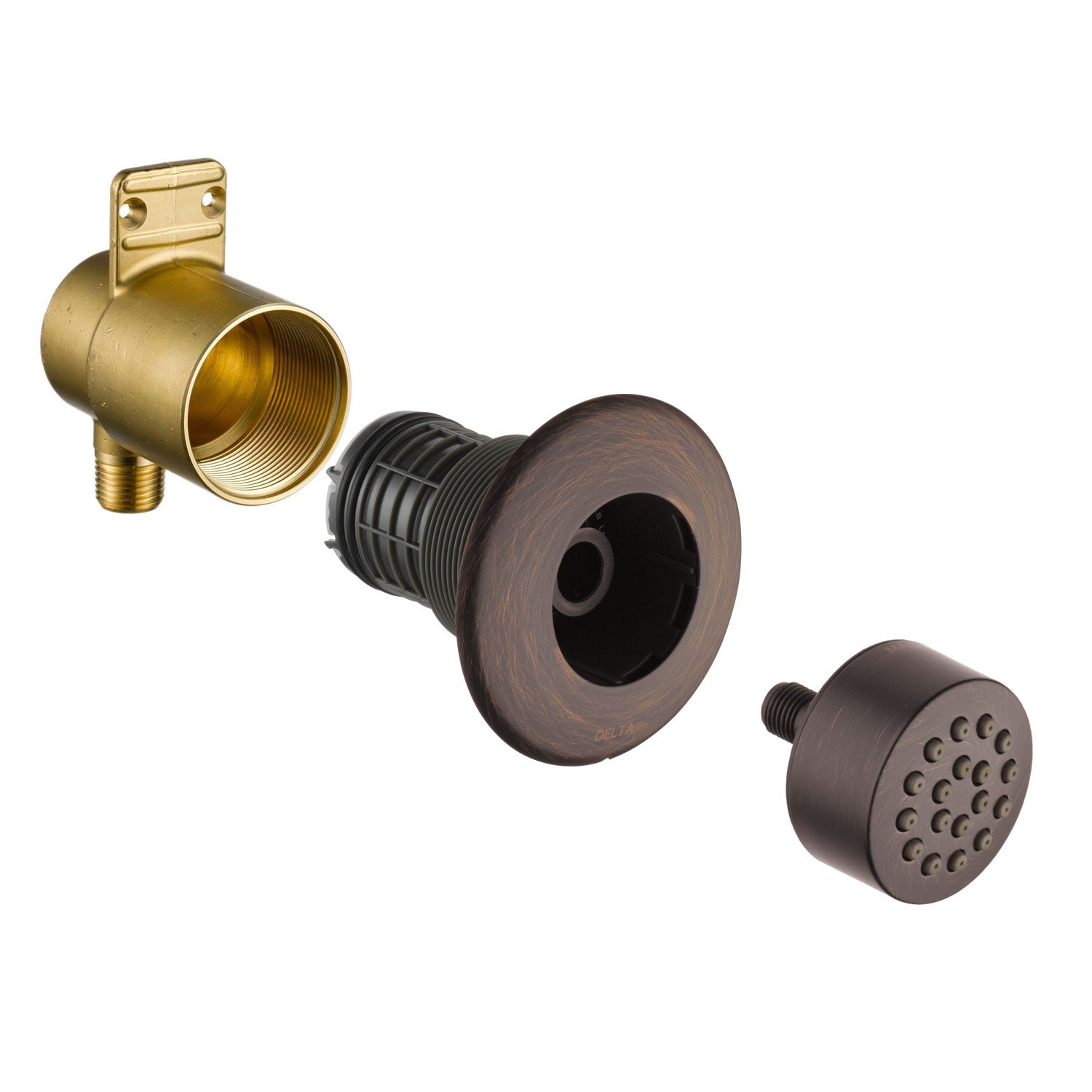 Delta Venetian Bronze Finish HydraChoice Touch Clean Round Shower System Body Spray COMPLETE Includes Valve, Trim, and Spray D1374V