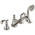 Delta Cassidy Polished Nickel Classic Spout Roman Tub Filler Faucet Trim Kit with Hand Shower INCLUDES (2) French Scroll Levers and Rough-in Valve D1411V