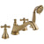 Delta Cassidy Collection Champagne Bronze Classic Spout Roman Tub Filler Faucet Trim with Hand Shower INCLUDES (2) Cross Handles and Rough-in Valve D1418V