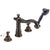 Delta Victorian Collection Venetian Bronze Traditional Roman Bathtub Faucet with Hand Shower INCLUDES (2) White Porcelain Lever Handles and Rough-in Valve D1422V