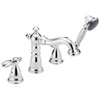 Delta Victorian Collection Chrome Traditional Roman Bathtub Filler Faucet with Hand Shower INCLUDES (2) Lever Handles and Rough-in Valve D1423V