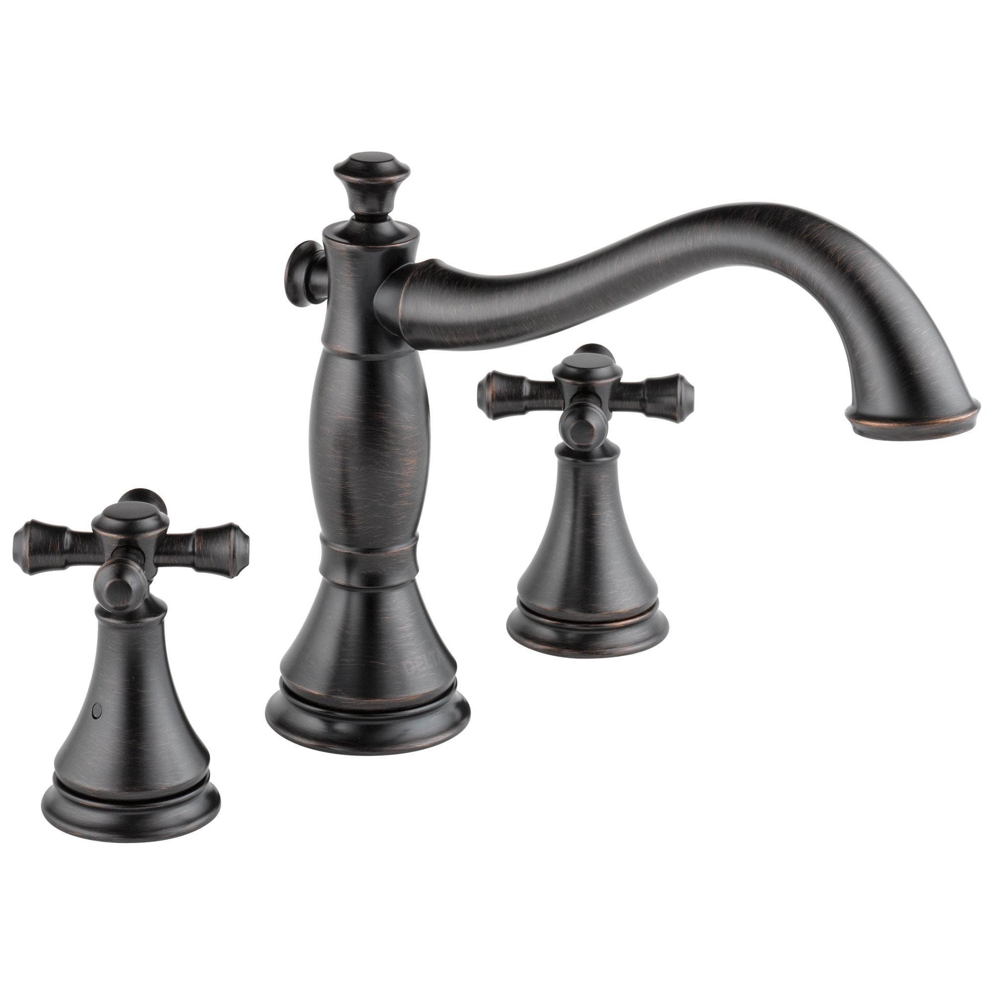 Delta Cassidy Collection Venetian Bronze Finish Roman Tub Filler Faucet COMPLETE ITEM Includes (2) Cross Style Handles and Rough-in Valve D1430V