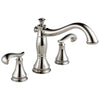 Delta Cassidy Collection Polished Nickel Finish Roman Tub Filler Faucet COMPLETE ITEM Includes (2) French Scroll Levers and Rough-in Valve D1432V
