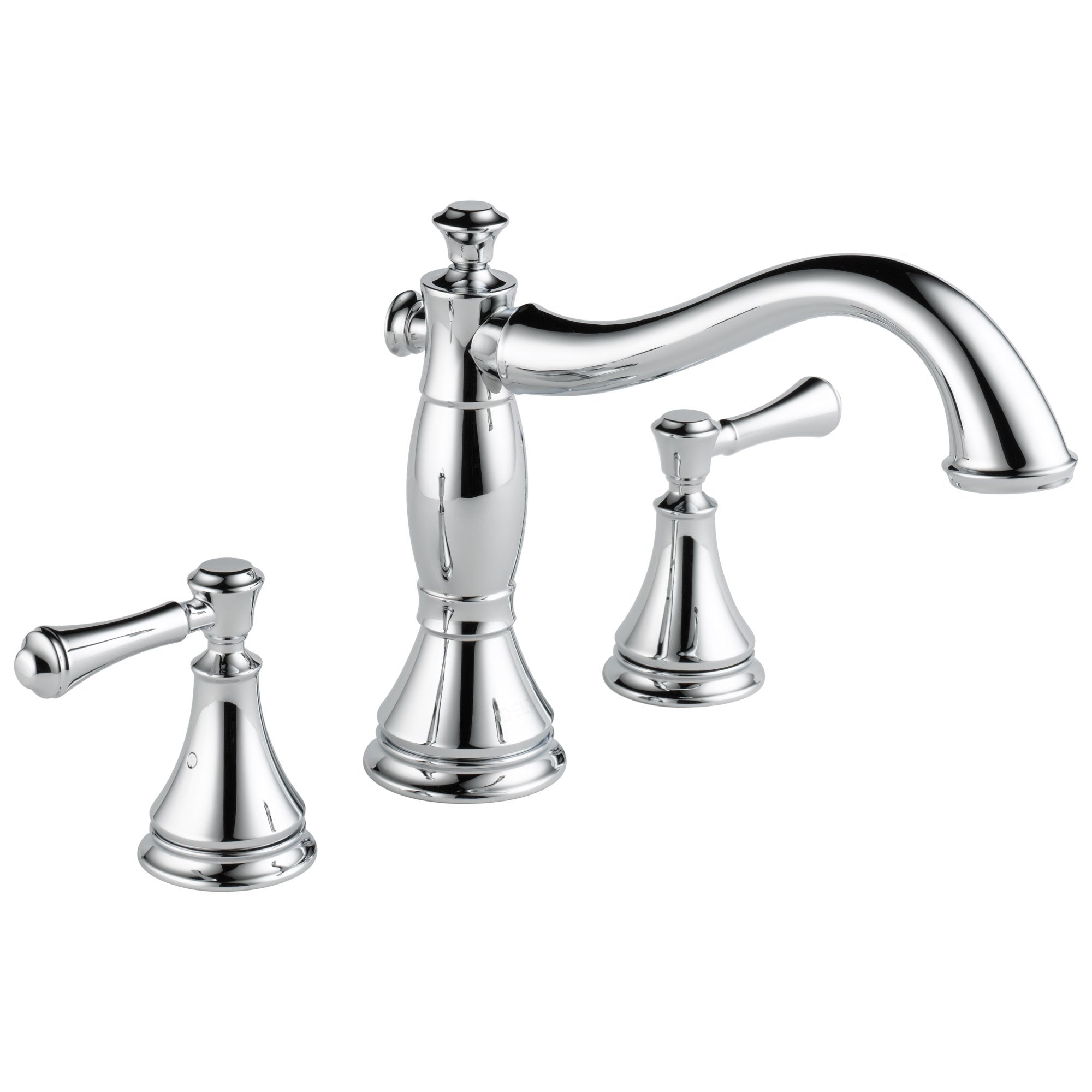 Delta Cassidy Collection Chrome Finish Roman Tub Filler Faucet COMPLETE ITEM Includes (2) Lever Handles and Rough-in Valve D1437V
