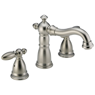Delta Victorian Collection Stainless Steel Finish Traditional Roman Tub Filler Faucet COMPLETE ITEM Includes (2) Lever Handles and Rough-in Valve D1456V