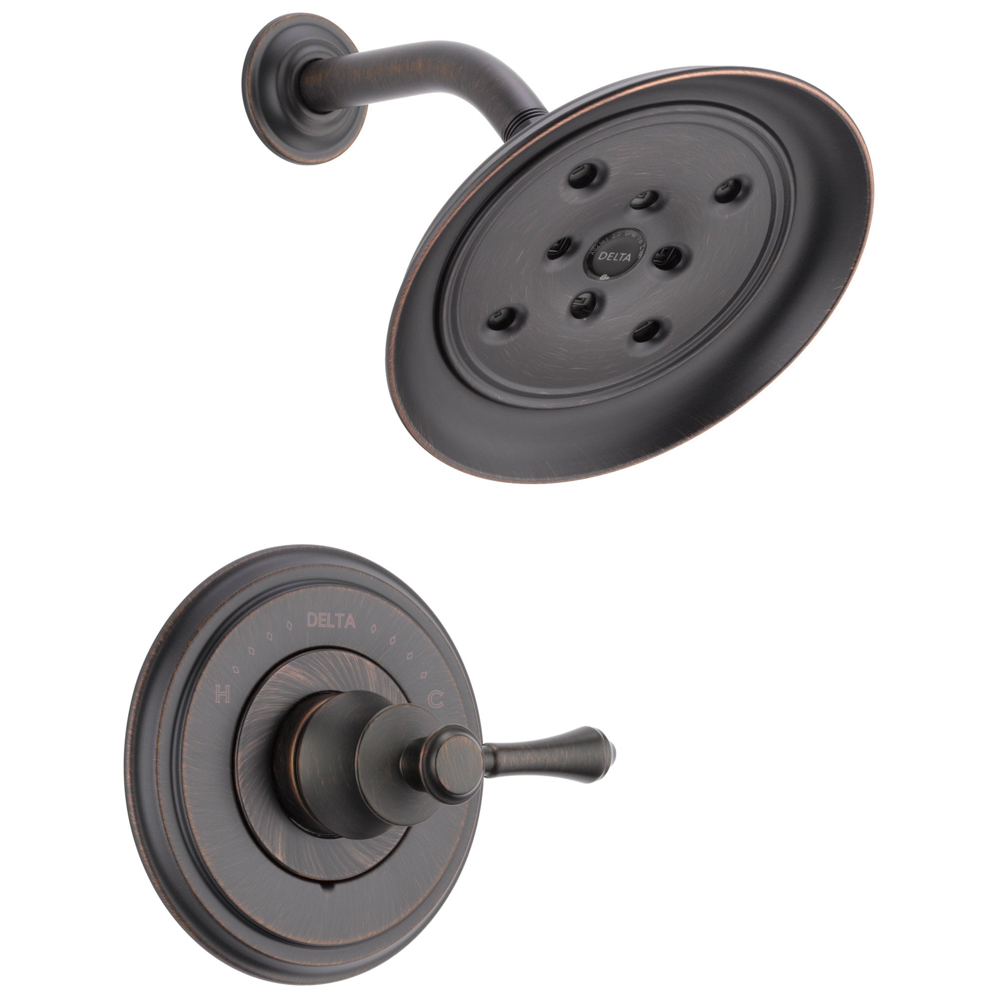 Delta Cassidy Collection Venetian Bronze Monitor 14 H2Okinetic Shower only Faucet INCLUDES Single Lever Handle and Rough-Valve with Stops D1537V