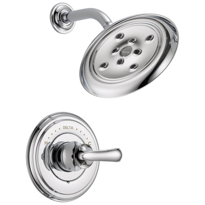 Delta Cassidy Collection Chrome Monitor 14 Series H2Okinetic Shower only Faucet INCLUDES Single French Curve Handle and Rough-Valve with Stops D1546V