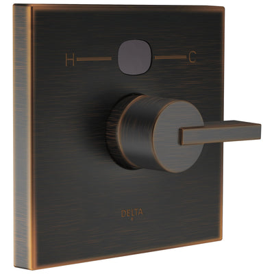 Delta Venetian Bronze Vero Angular Modern 14 Series Digital Display Temp2O Square Shower Valve Control INCLUDES Single Handle and Valve without Stops D1632V