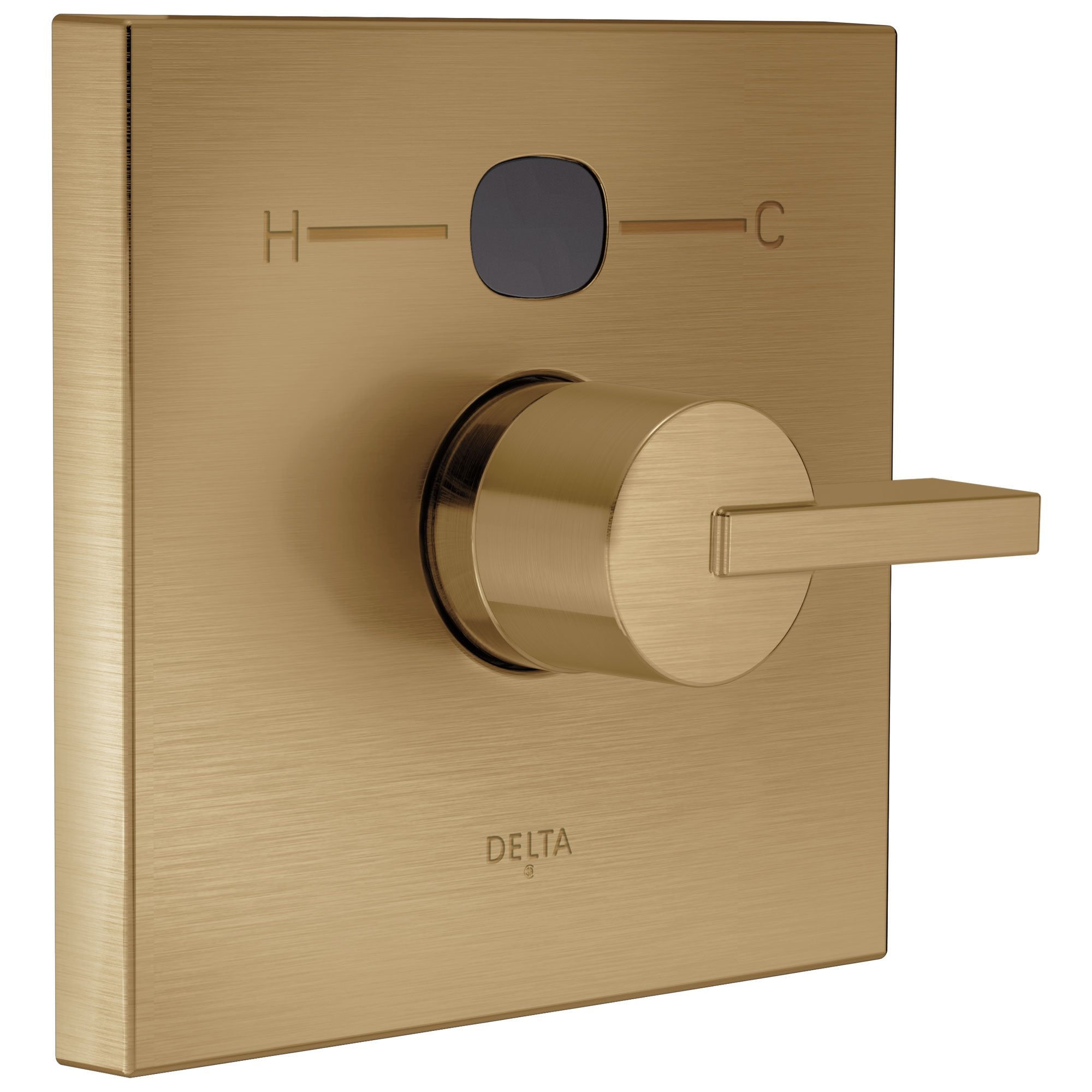 Delta Champagne Bronze Vero Angular Modern 14 Series Digital Display Temp2O Square Shower Valve Control INCLUDES Single Handle and Valve with Stops D1638V
