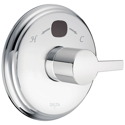 Delta Chrome Finish Compel Collection 14 Series Digital Display Temp2O Shower Valve Control COMPLETE with Single Lever Handle and Valve with Stops D1651V