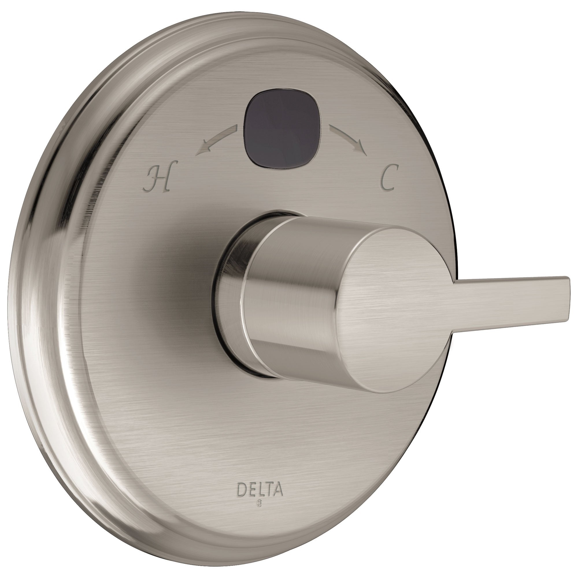 Delta Stainless Steel Finish Compel 14 Series Digital Display Temp2O Shower Valve Control COMPLETE with Single Lever Handle and Rough-in Valve with Stops D1663V