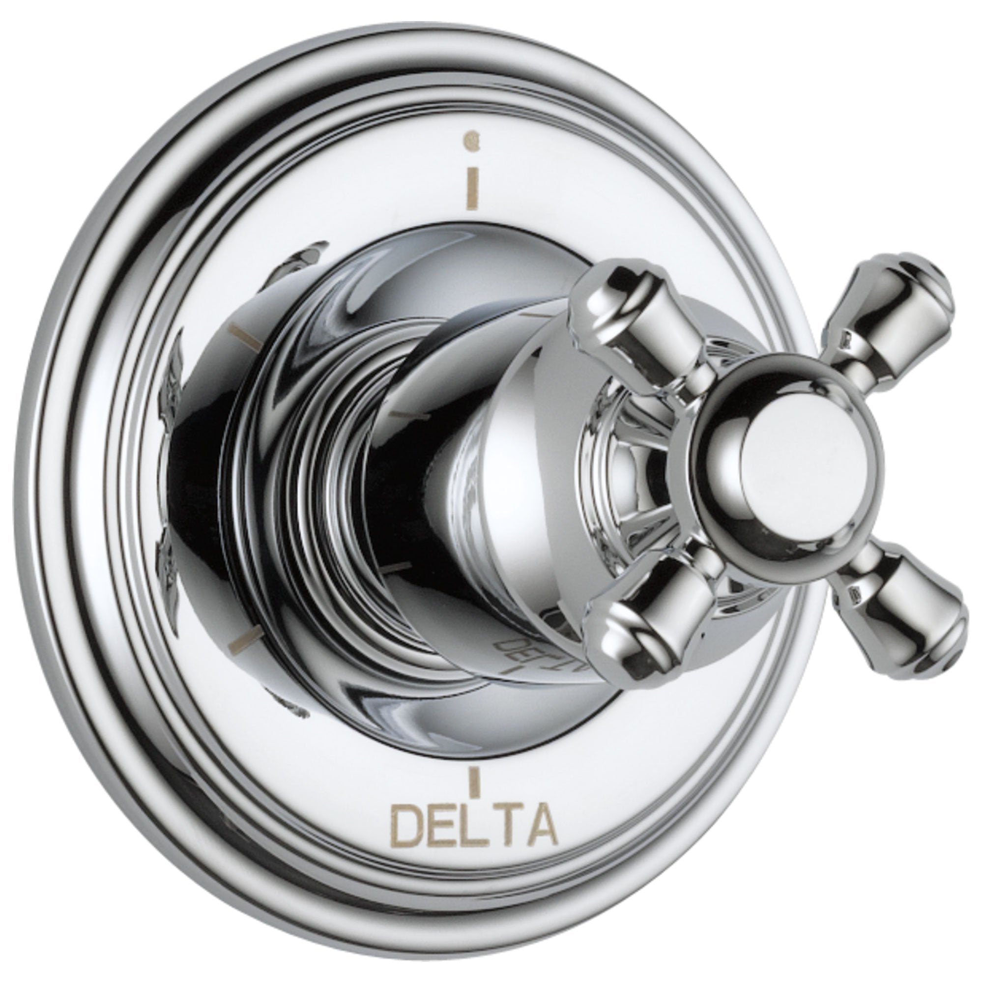 Delta Cassidy Collection Chrome Finish 6-Setting 3-Port Shower Diverter INCLUDES Single Cross Handle and Rough-in Valve D1692V