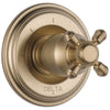 Delta Cassidy Collection Champagne Bronze Finish 3-Setting 2-Port Shower Diverter INCLUDES Single Cross Handle and Rough-in Valve D1708V