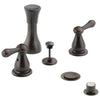 Delta Venetian Bronze Finish Leland Collection 4 Hole 6" or 8" Installation Bathroom Bidet Faucet with Metal Pop-up Includes Two Lever Handles D1712V