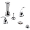 Delta Chrome Finish Classic Collection 4 Hole 6" or 8" Installation Bathroom Bidet Faucet with Metal Pop-up COMPLETE ITEM Includes Two Lever Handles D1742V