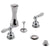Delta Chrome Finish Victorian 4 Hole 6" or 8" Installation Bathroom Bidet Faucet with Metal Pop-up Includes Two Porcelain White Lever Handles D1744V