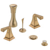 Delta Champagne Bronze Finish Dryden Collection 4 Hole 6" or 8" Installation Bathroom Bidet Faucet with Metal Pop-up Includes Two Lever Handles D1763V