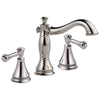 Delta Cassidy Collection Polished Nickel Traditional Widespread Lavatory Bathroom Sink Faucet INCLUDES Two Lever Handles and Metal Pop-Up Drain D1778V