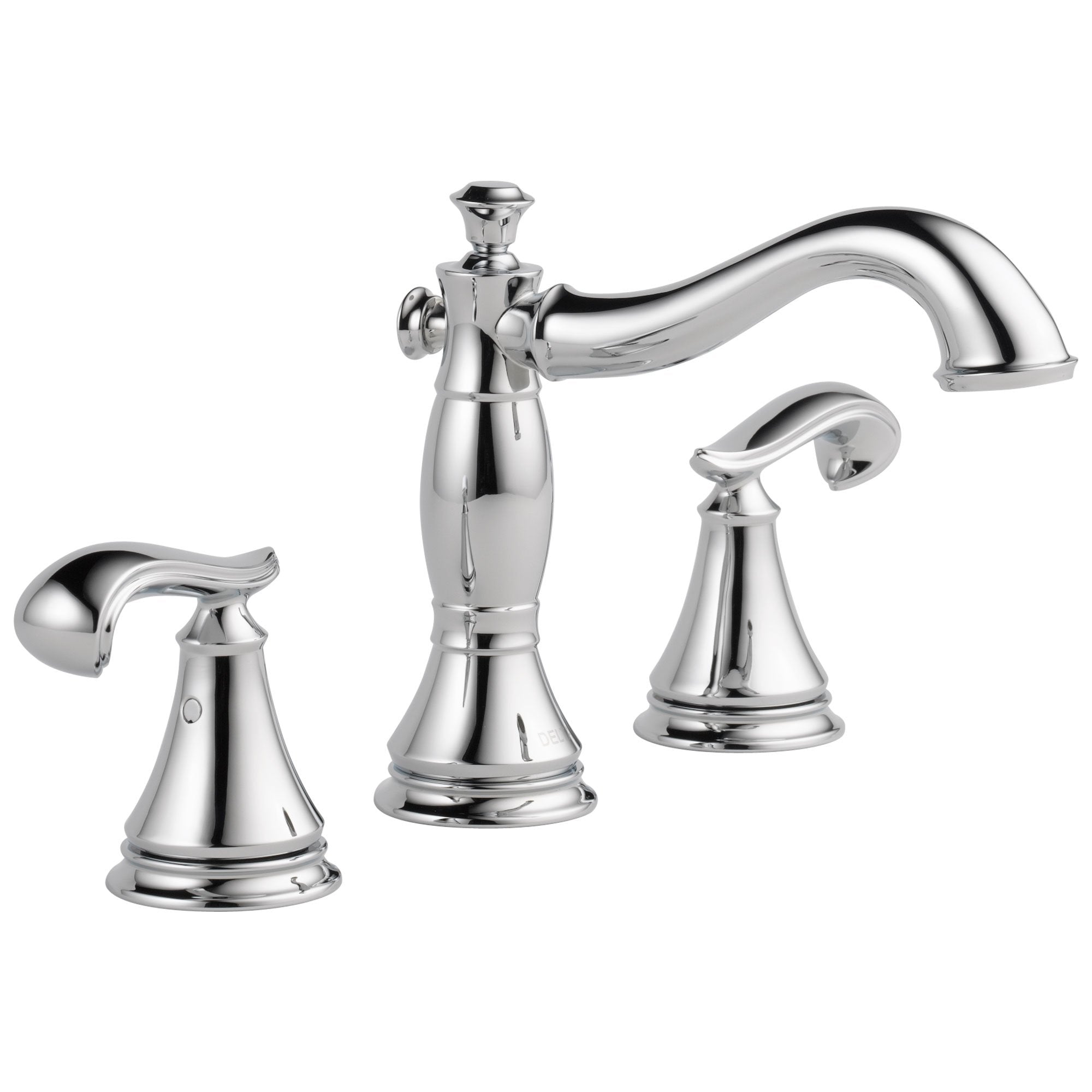 Delta Cassidy Collection Chrome Traditional Widespread Lavatory Bathroom Sink Faucet INCLUDES Two French Curve Lever Handles and Metal Pop-Up Drain D1782V