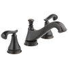 Delta Cassidy Collection Venetian Bronze Traditional Low Spout Widespread Bathroom Sink Faucet INCLUDES Two French Curve Lever Handles and Drain D1791V