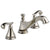 Delta Cassidy Collection Polished Nickel Traditional Low Spout Widespread Bathroom Sink Faucet INCLUDES Two French Scroll Lever Handles and Drain D1794V