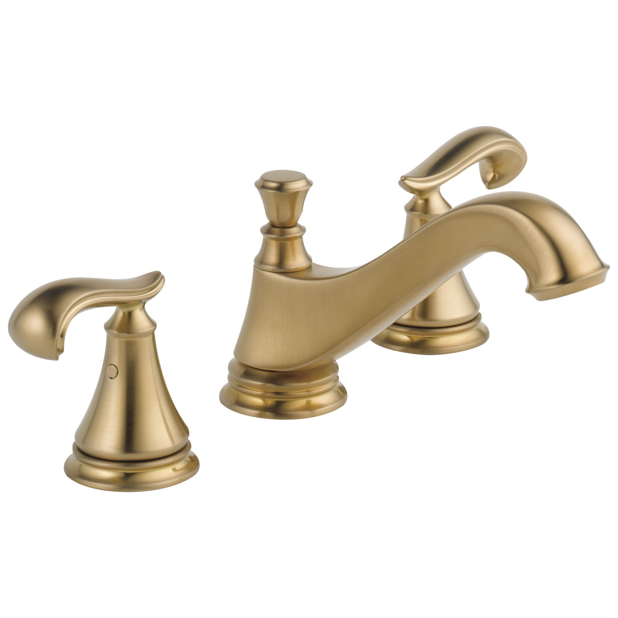 Delta Cassidy Collection Champagne Bronze Traditional Low Spout Widespread Bathroom Sink Faucet INCLUDES Two French Curve Lever Handles and Drain D1800V