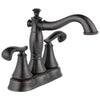 Delta Cassidy Collection Venetian Bronze Finish 4" Centerset Lavatory Bathroom Faucet INCLUDES Two French Curve Lever Handles and Metal Pop-Up Drain D1803V