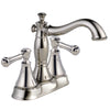 Delta Cassidy Collection Polished Nickel Finish 4" Centerset Lavatory Bathroom Faucet INCLUDES Two Lever Handles and Metal Pop-Up Drain D1805V