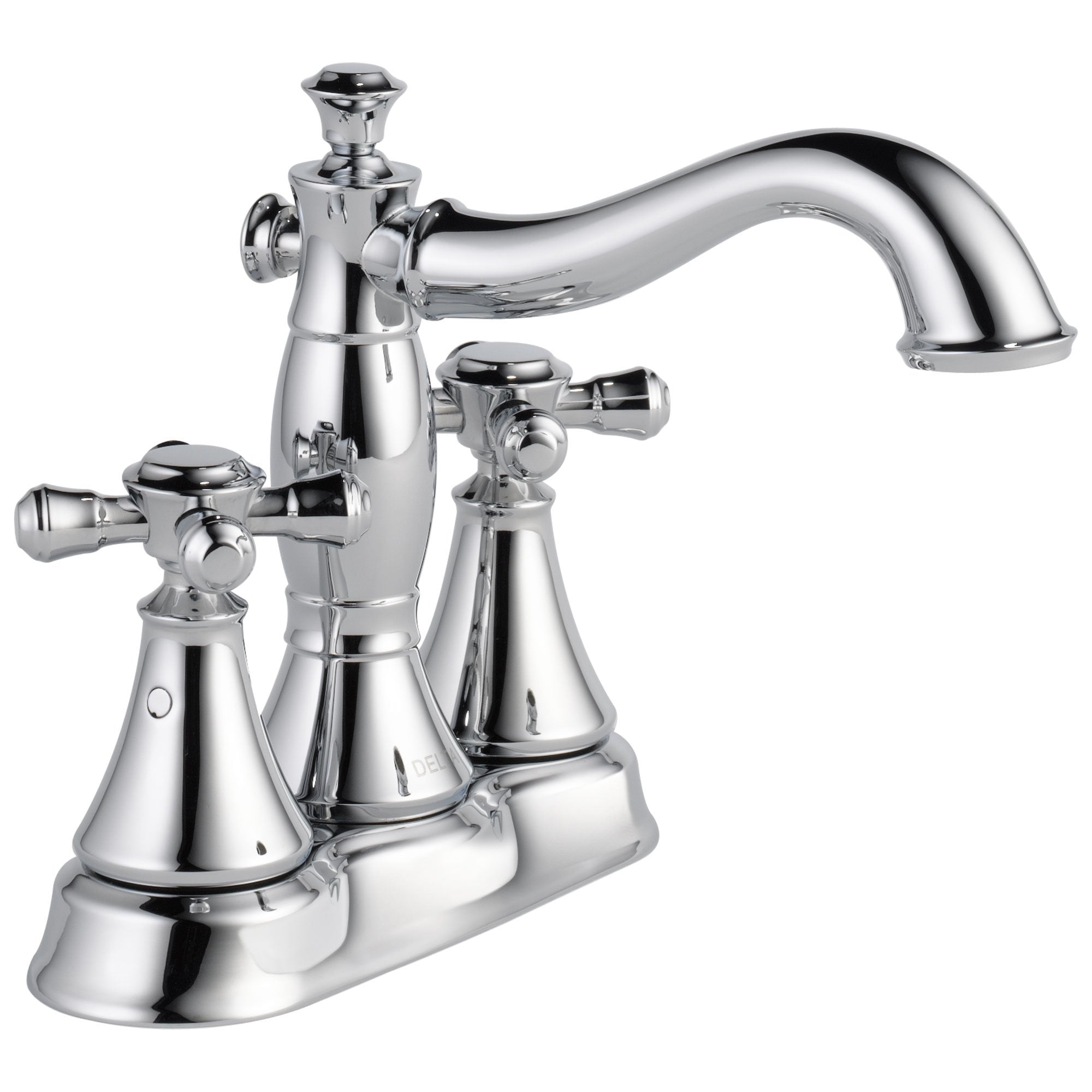 Delta Cassidy Collection Chrome Finish 4" Centerset Lavatory Bathroom Faucet INCLUDES Two Cross Handles and Metal Pop-Up Drain D1810V